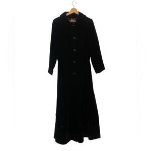 Vintage Buffums’ Black Velvet Opera Coat Full Length ILGWU Union Made USA S/M